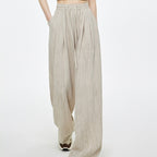High Waist Drawstring Texture Feeling Lazy American Casual Mopping Pants - D&A