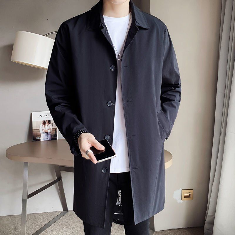 Men's Mid-length Loose Skin Trench Casual Thin Coat - D&A