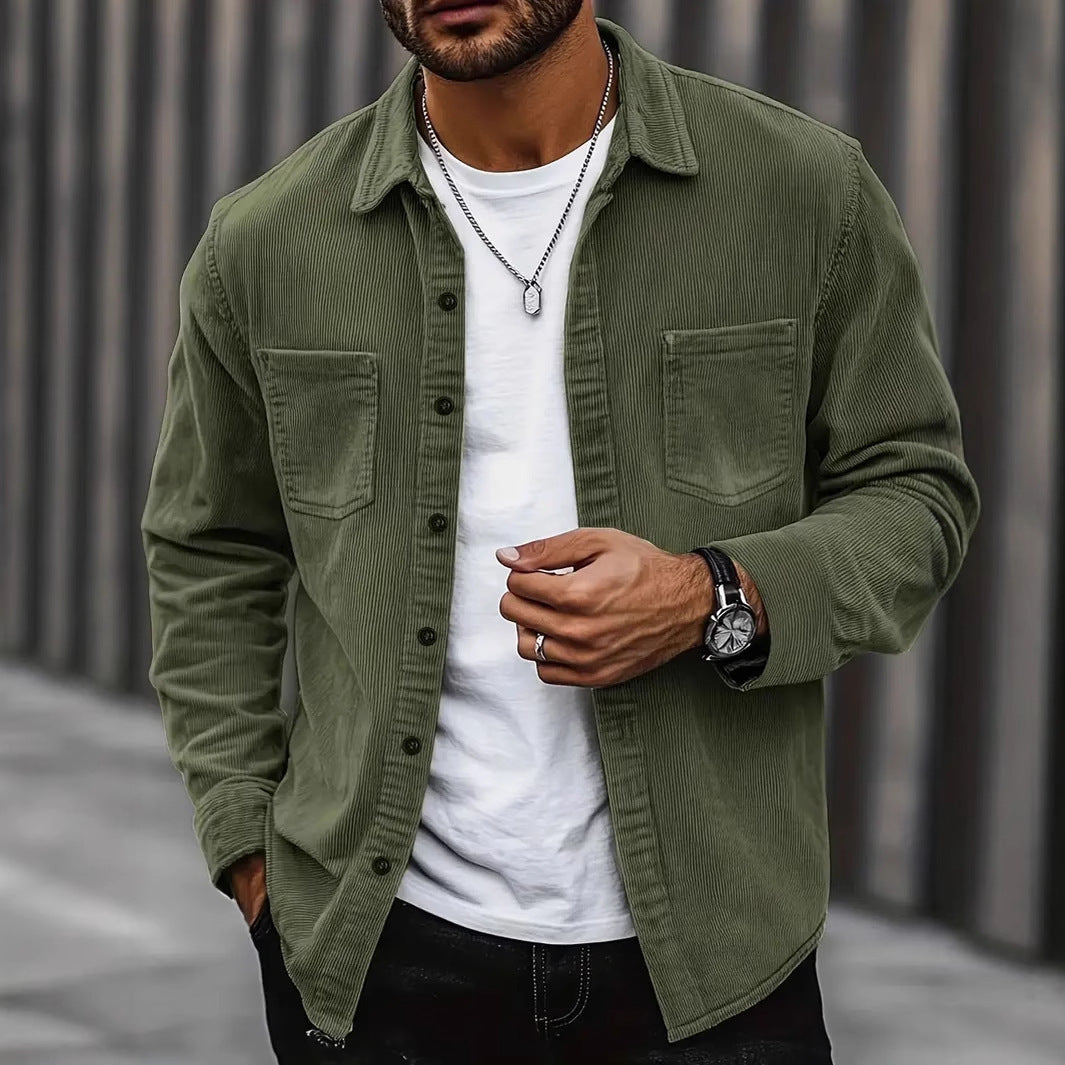 Corduroy Long Sleeve Casual All-matching Shirt Coat - D&A