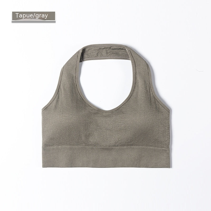 Bra European And American Sports Fitness Yoga Sports Bra Taupe - D&A