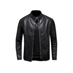 Spring And Autumn Men's Slim Leather Clothing With Stand Collar Jacket - D&A