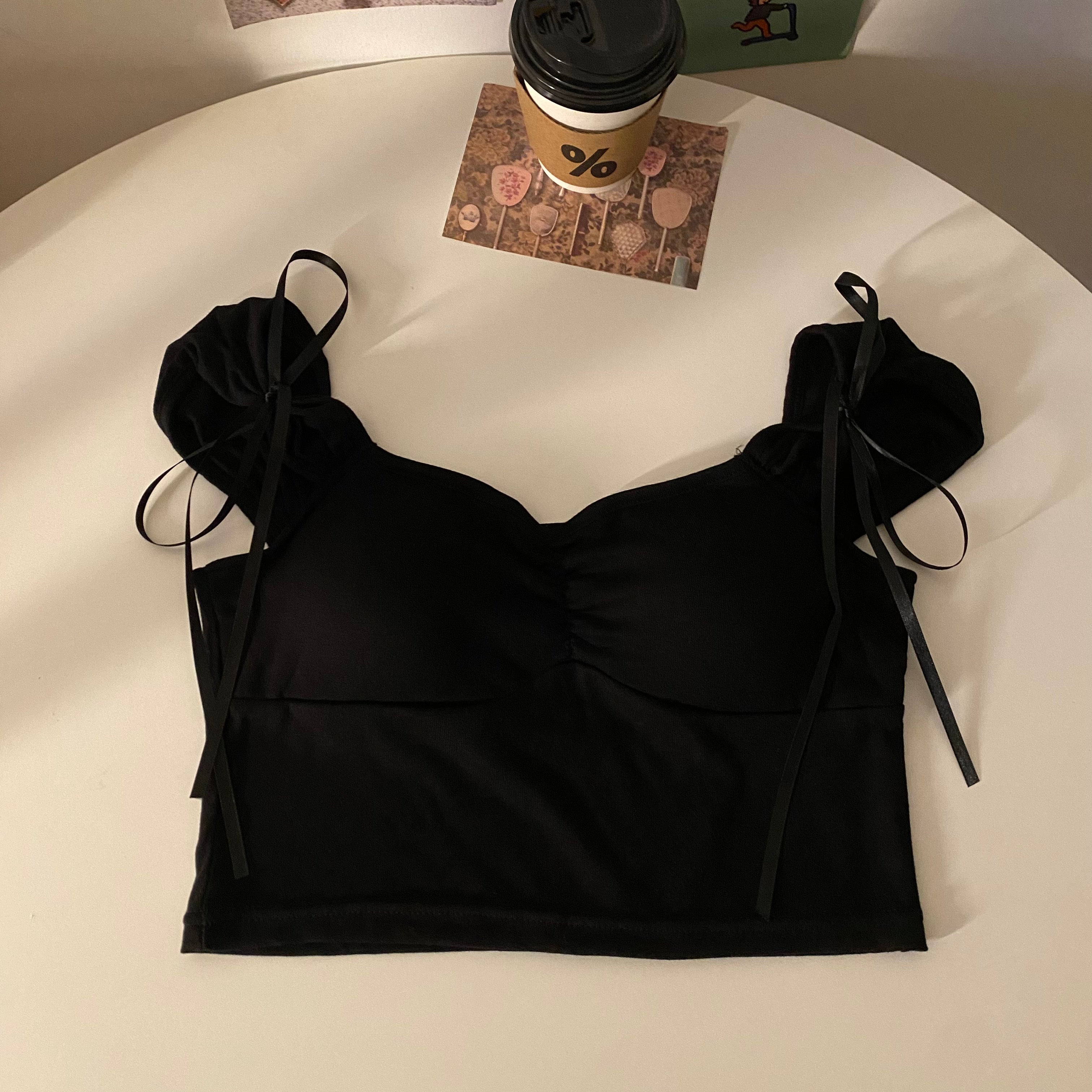 Bra Tops For Women With Bra Pads And Tank Tops Black One size - D&A