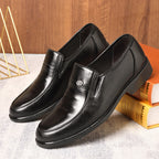 Men's Plus Size Casual Leather Shoes Black - D&A