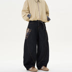 Spring And Autumn Loose Retro Casual Pants Coffee Grid - D&A