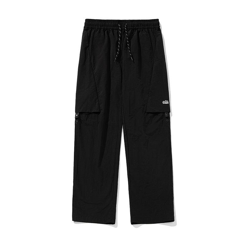 Men's Loose-leaf Split Adjustable Breathable Casual Pants Black - D&A