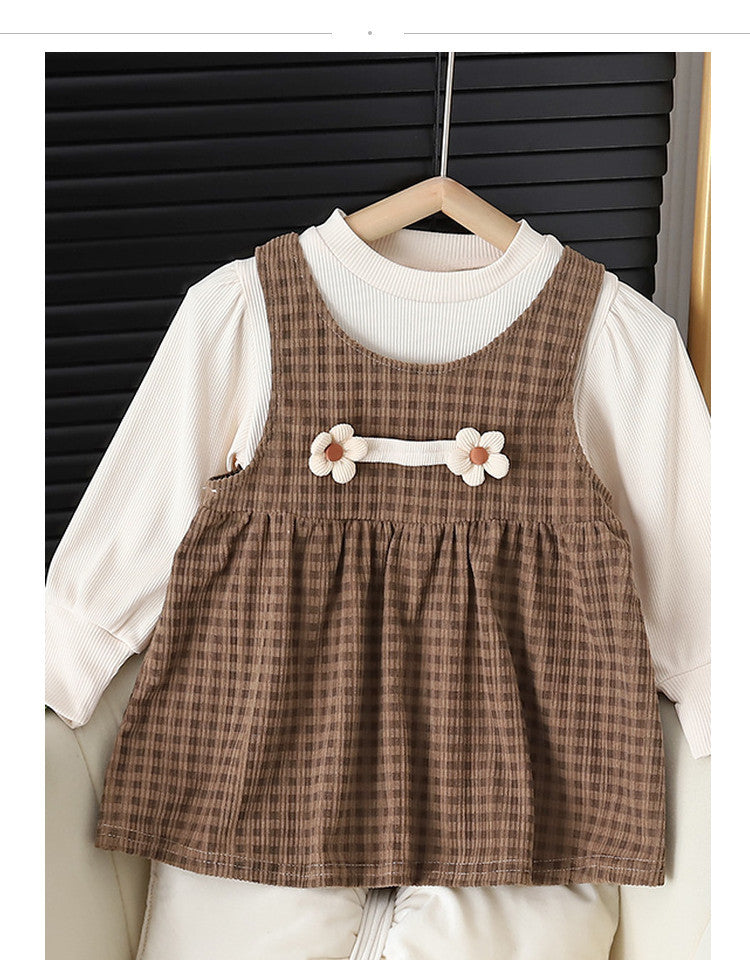 Baby Girl Round-neck Long-sleeved Dress Suit - D&A