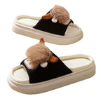 Spring And Autumn Linen Indoor Home Cartoon Eva Soft Bottom Mute Sweat-absorbent Slippers For Women - D&A