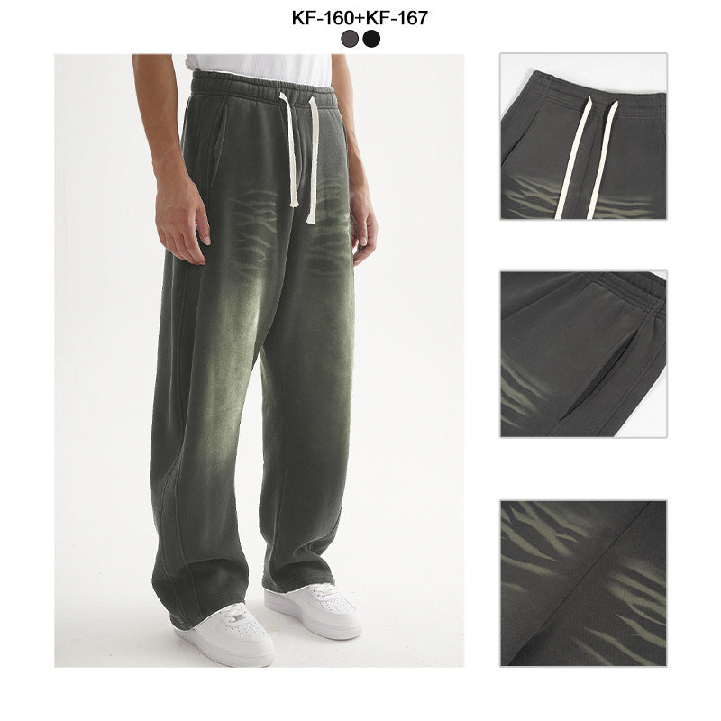 Men's Retro Distressed Machete Sweatpants Loose Casual Pants - D&A