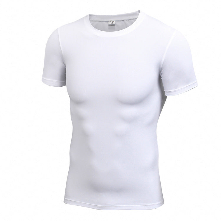 Men's Stretch Quick Drying Clothes Short-sleeved Shirt White - D&A