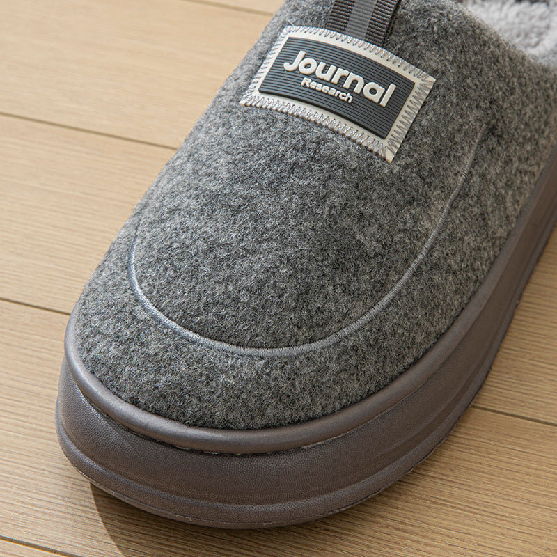 Men's Warm Thickened Bottom Plus Size Cotton Slippers - D&A