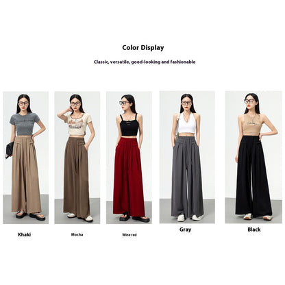 Texture Ice Silk Wide-leg Pants - D&A