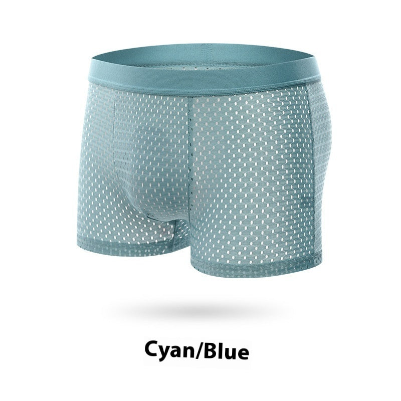 Ice Silk Mesh Men's Underwear Lake Blue - D&A
