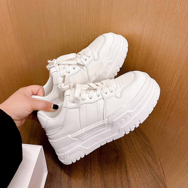 Platform Height Increasing Casual Lace Up Sports Board Shoes - D&A