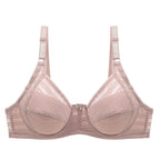 Striped Plus Size Bra Push Up Thin Breathable Bra - D&A