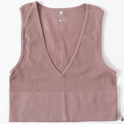 Crop Top Women Vintage Seamless Underwear Bean paste - D&A