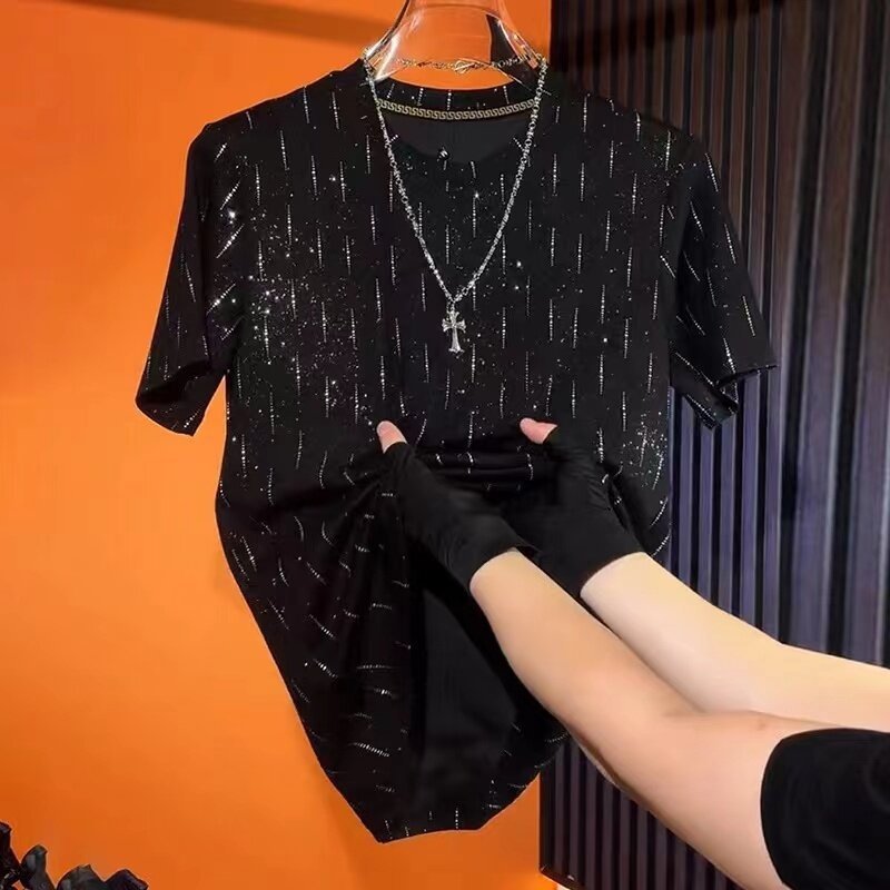 Men's Crew Neck Casual Half Sleeve Short Sleeve T-shirt Starry Top - D&A
