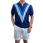 V-neck Short-sleeved Sweater Men's Striped - D&A