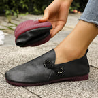 New Slippers Retro Buckle Closed-toe Slippers Women - D&A