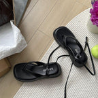 Extra Height, Black Flip-flops Female Summer Outdoor Sandals - D&A