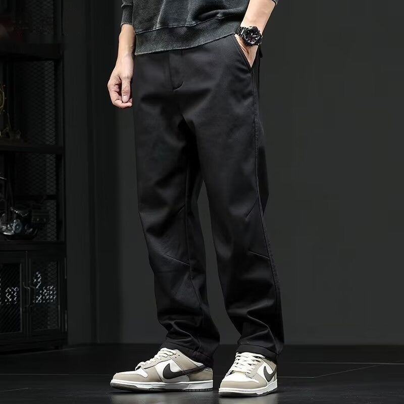 American Style Loose Straight Casual Pants Men Black - D&A