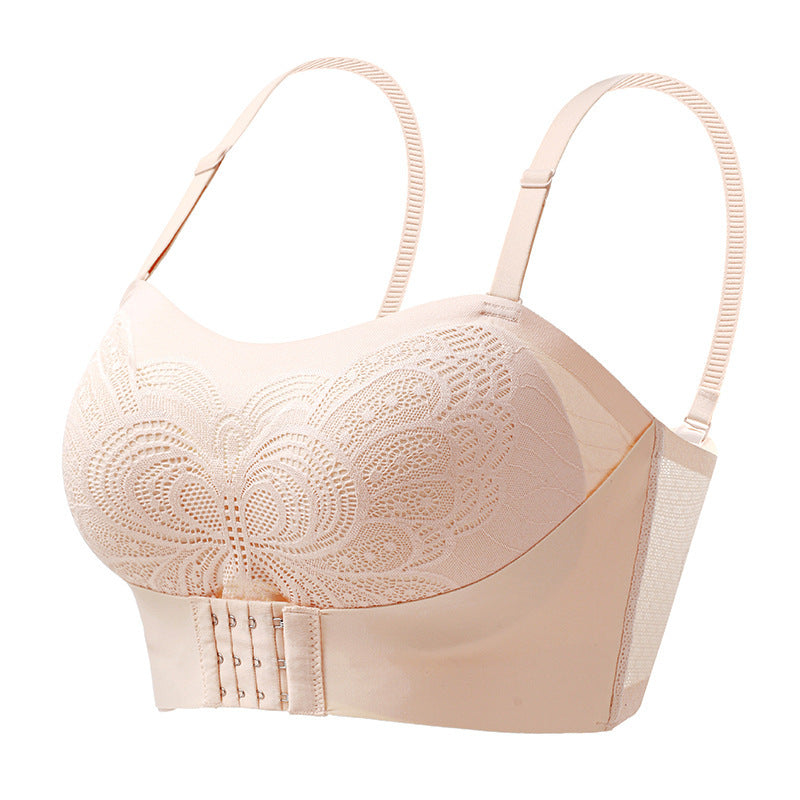 Front Closure Bra Strapless Wireless Push Up Anti-slip Bra - D&A