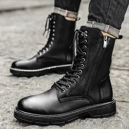 Autumn And Winter Plus Size Men's Long High-top Martin Boots - D&A