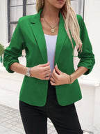 Women's Business Suit Jacket 34 Sleeve Business Casual Jacket Green - D&A