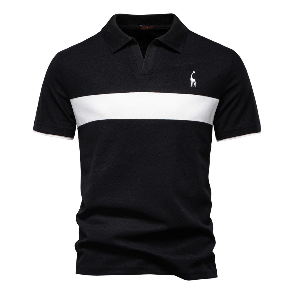 Deer Embroidered POLO Men's Lapel Short-sleeved T-shirt - D&A