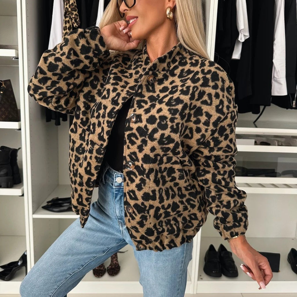 Spring And Autumn Vintage Leopard Print Jacket Coat For Women - D&A