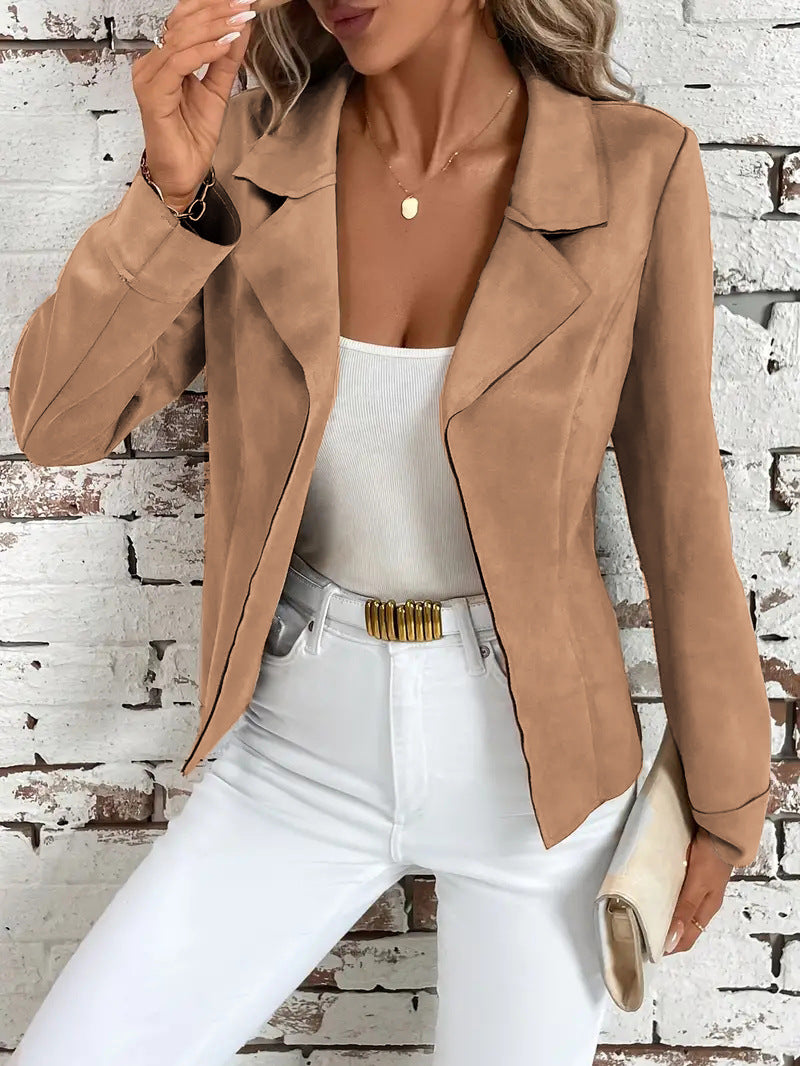 Autumn And Winter Elegant Slim Slimming Women's Jacket Cardigan Jacket Dark Khaki - D&A