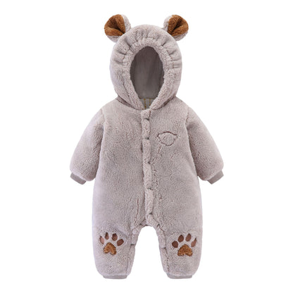 Newborn Baby Onesies Baby Clothes Romper Baby Quilted Grey - D&A