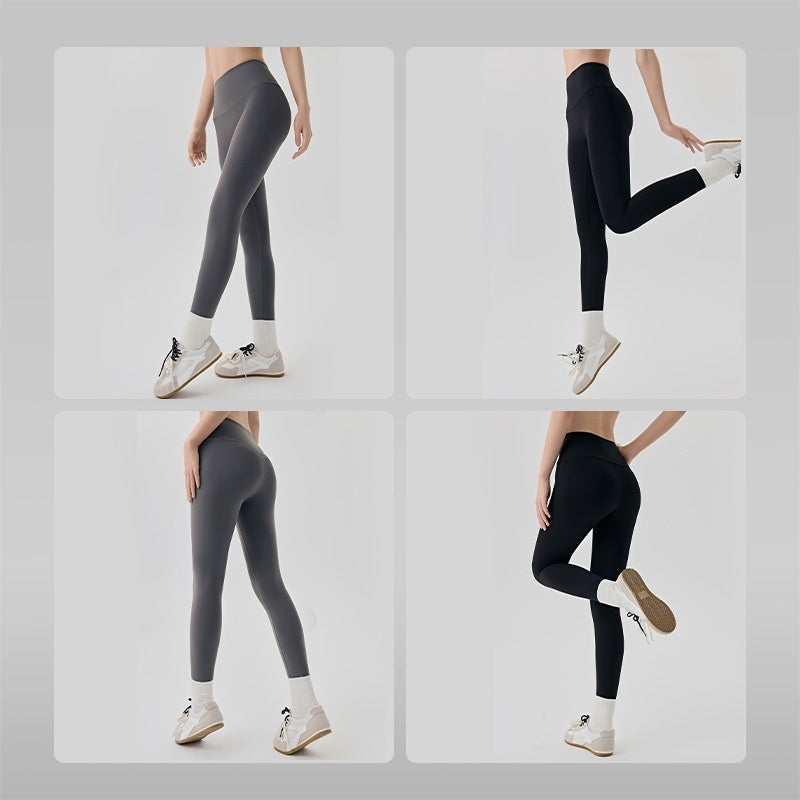 Hip Yoga Pants Women's Outer Wear With Three-dimensional Hip Cushion Composite High Waist Belly Contracting - D&A