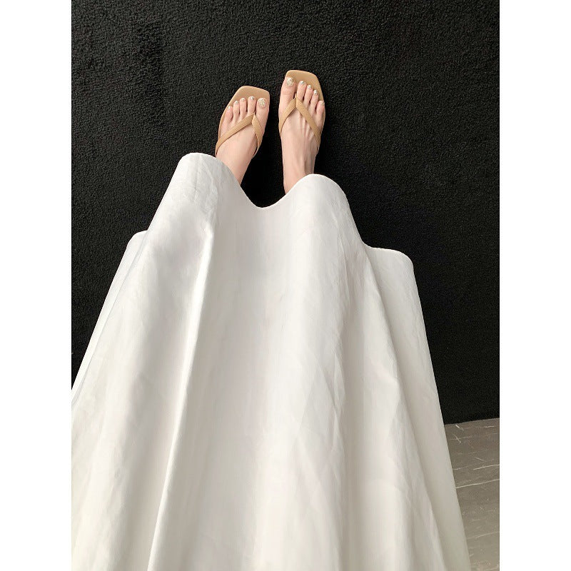Women's Square Toe Leather Flip-flops - D&A