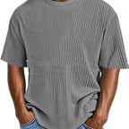 Casual Pure Color Comfort Waffle Short Sleeve - D&A