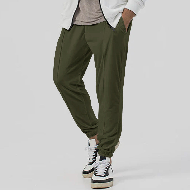 Casual Track Sweatpants Men's Loose Tappered Casual Pants Army Green - D&A