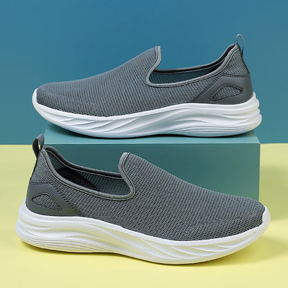Lazy Hollow Breathable Mesh Cloth Shoes Dark Gray - D&A
