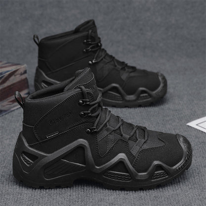 High-top Tactical Shoes Wear-resistant Desert Boots Outdoor New Combat Boots Black - D&A