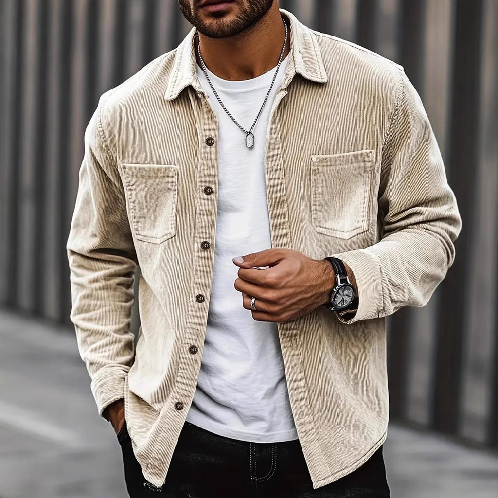 Corduroy Long Sleeve Casual All-matching Shirt Coat - D&A