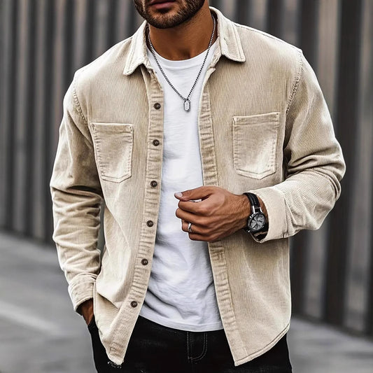 Corduroy Long Sleeve Casual All-matching Shirt Coat - D&A
