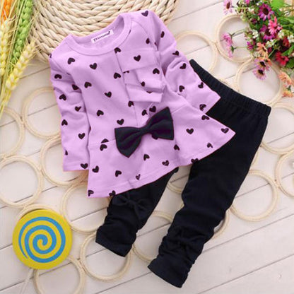 Love bow girl set Purple - D&A