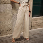 Tied Lotus Leaf Elastic Trousers - D&A