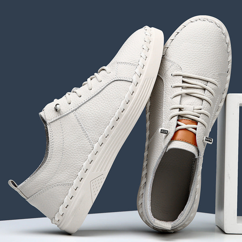 First Layer Soft Cowhide Men's Sneakers Breathable Sweat Absorbing - D&A
