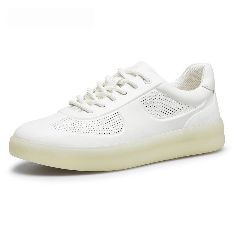 Casual Sports Perforated Breathable Comfortable German Training Shoes White - D&A