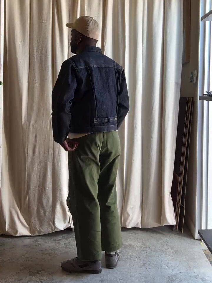 Dark Denim Classic-collar Button-up Denim Jacket - D&A