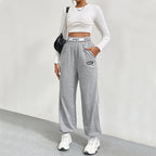 Women's Gray Sweatpants Loose Wide Leg Pants Gray - D&A