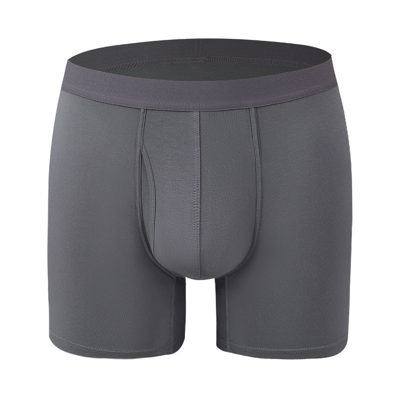 Extended Men's Underwear Bamboo Fiber Sports Breathable Mid Waist Dark Gray - D&A