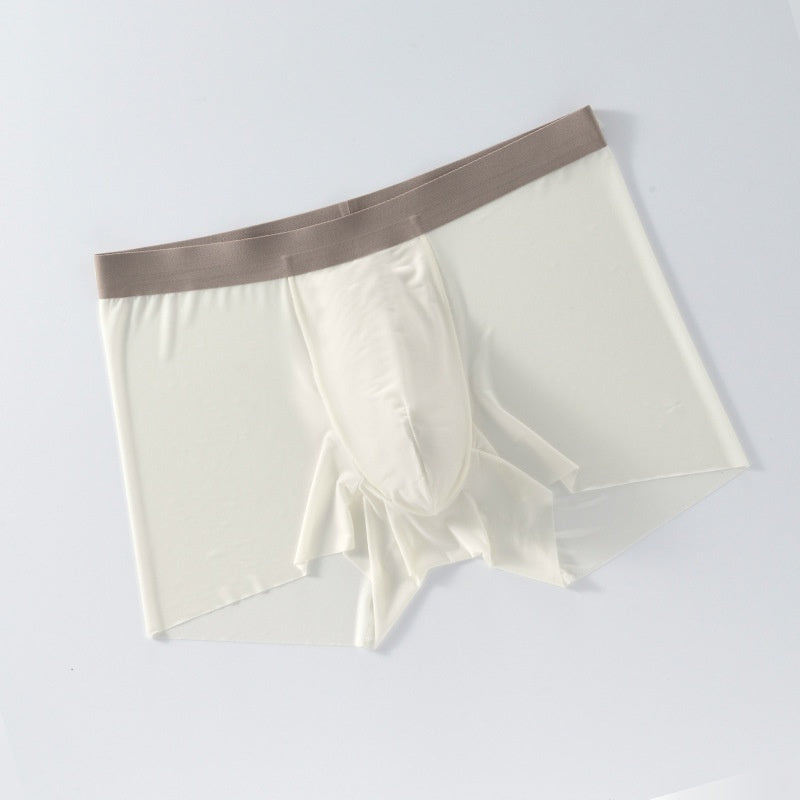 Summer New Men's Ice Silk Underwear Pure Color Seamless Quick-drying Moonlight White - D&A