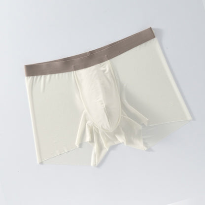 Summer New Men's Ice Silk Underwear Pure Color Seamless Quick-drying Moonlight White - D&A