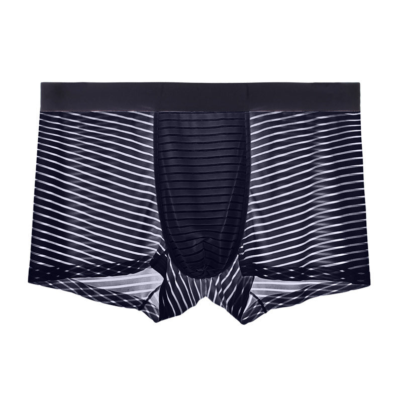 Men's Ice Silk Seamless Boxers Thin Air Boxers B316 Royal Blue - D&A