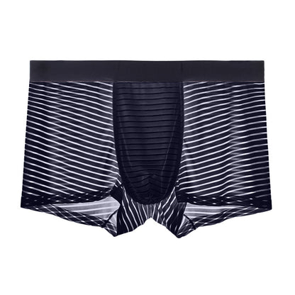 Men's Ice Silk Seamless Boxers Thin Air Boxers B316 Royal Blue - D&A
